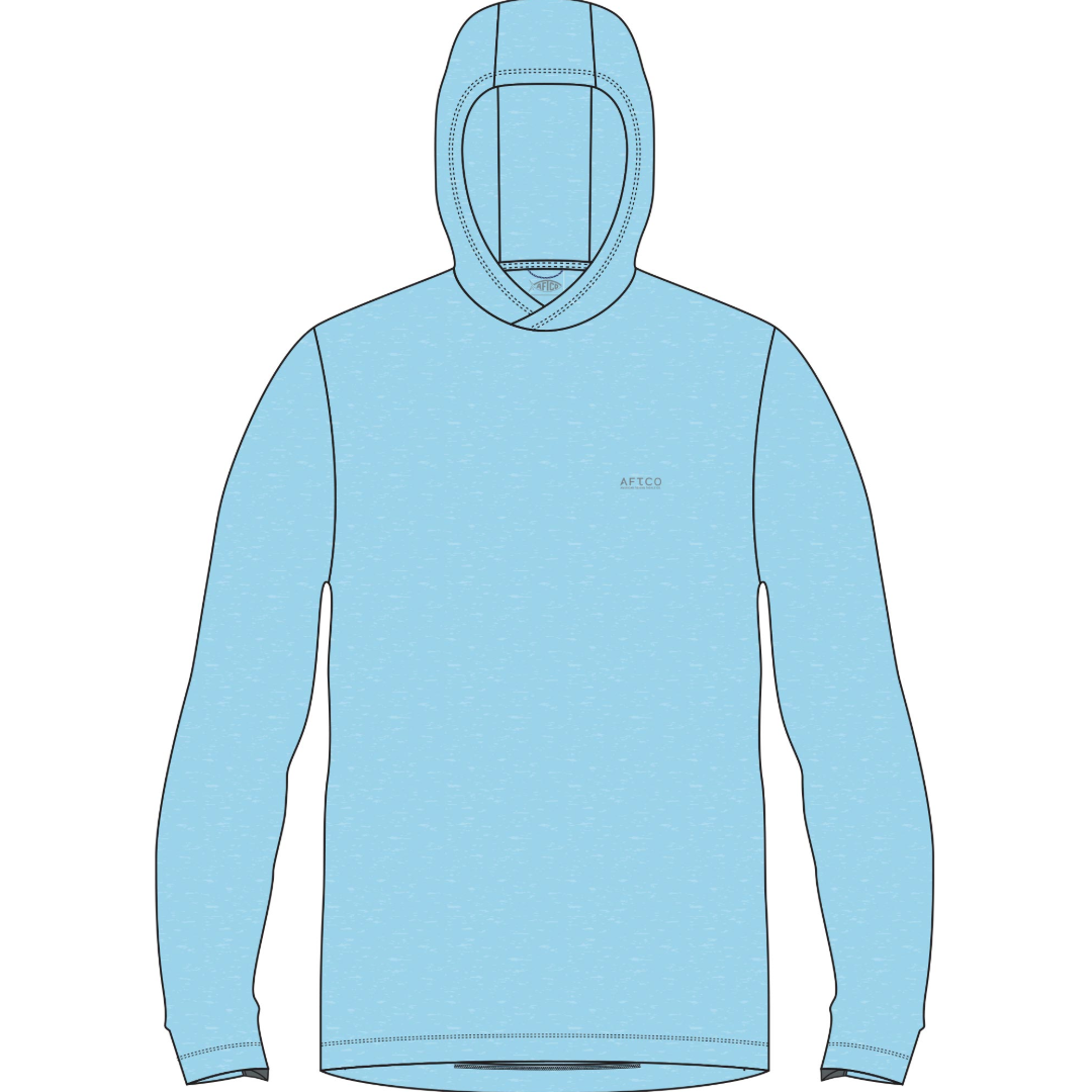 AFTCO Ocean Bound Hooded Performance Shirt Fathom Heather