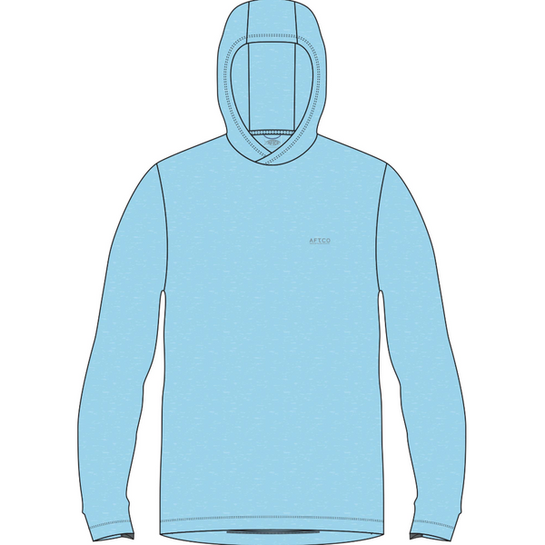 AFTCO Ocean Bound Hooded Performance Shirt Fathom Heather