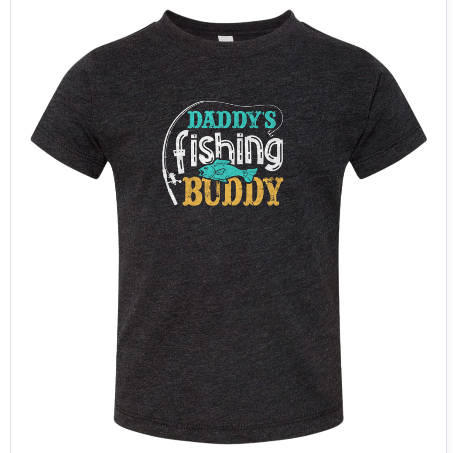 Daddy's Fishing Buddy Charcoal Black Triblend