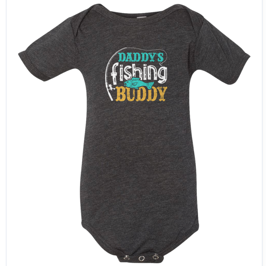 Daddy's Fishing Buddy Charcoal Black Triblend