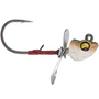 A Megabass Okashira Screwhead fishing lure with a propeller and a realistic bait attachment.