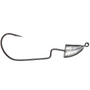 Fishing hook with a silver weight on a white background