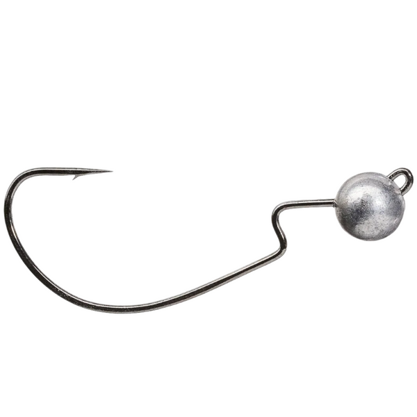 Fishing hook with a sinker on a white background