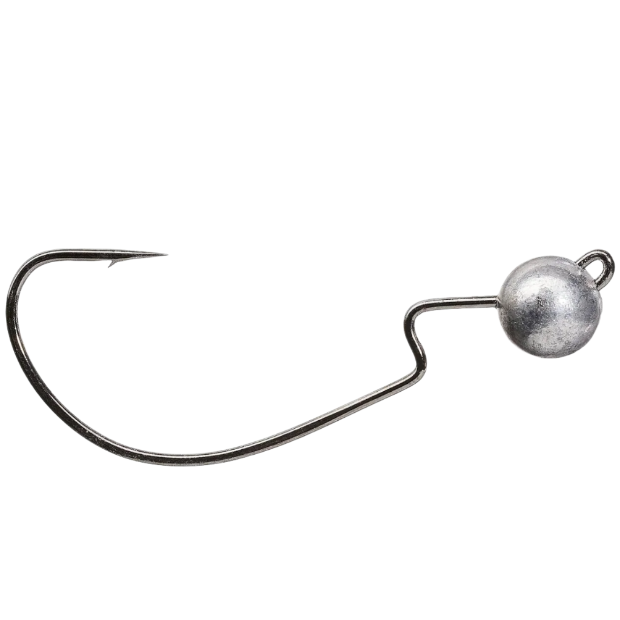 Fishing hook with a sinker on a white background