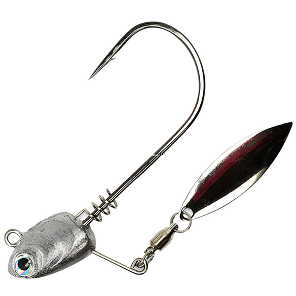 Fishing lure with a hook on a white background