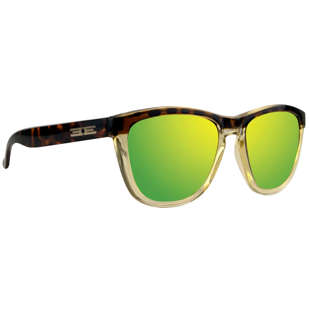 Epoch Eyewear - Vibe Tortoise - Tortoise to Gold Frame Polarized Green Mirror
