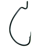 Black wide gap fishing hook on a white background