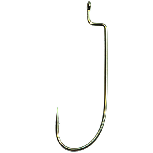 Single fishing hook on a white background